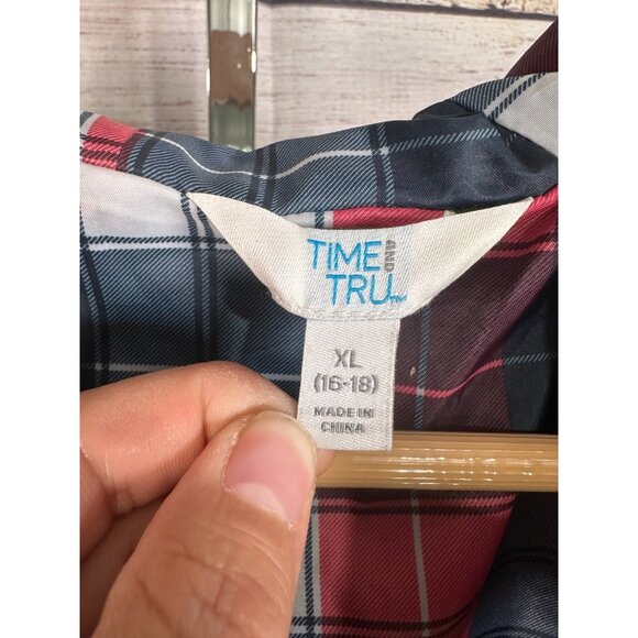 Time and Tru Women’s Green Windbreaker Jacket XL Hooded Zip Up Drawstring Waist - Picture 6 of 10